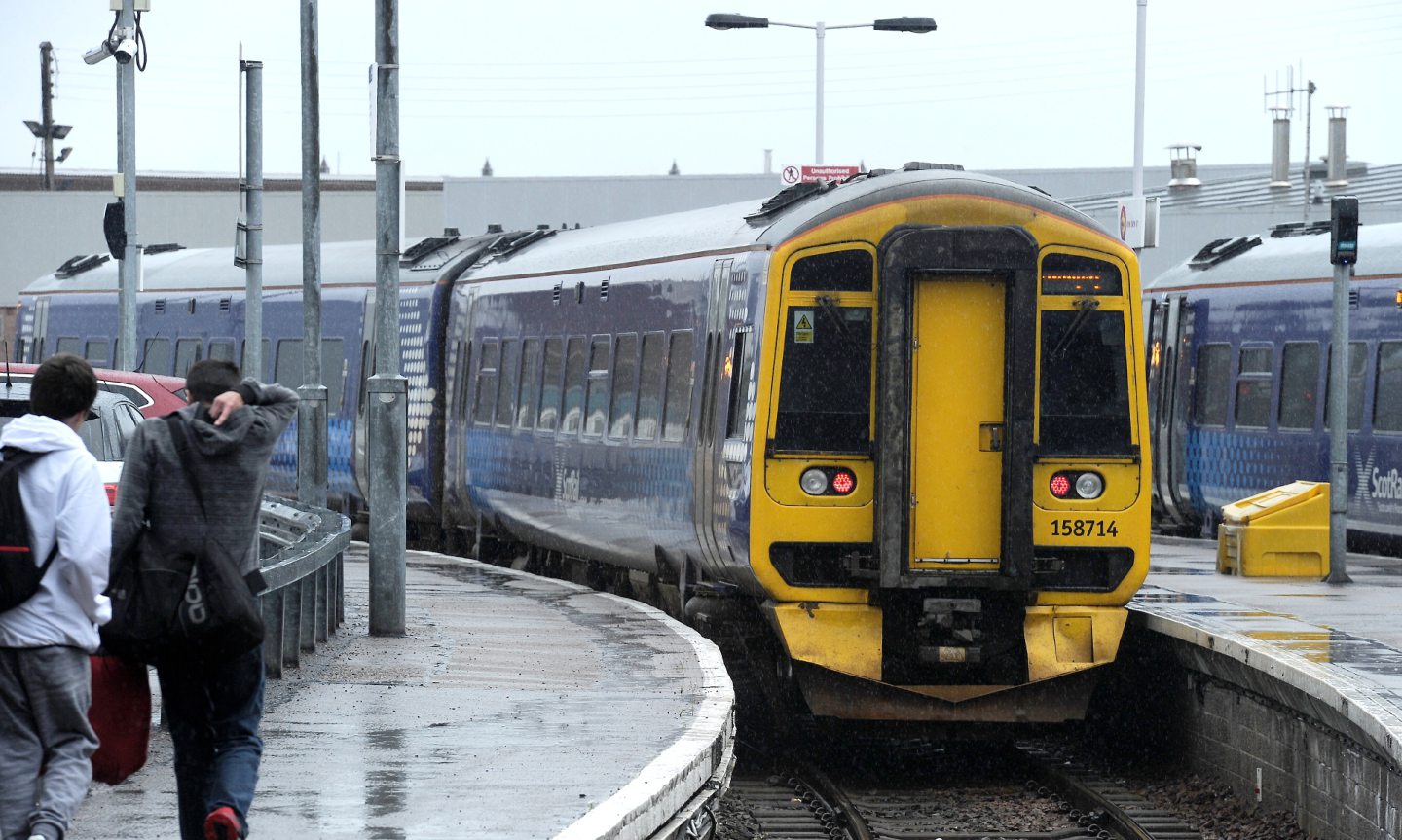 ScotRail train at Inverness station. 