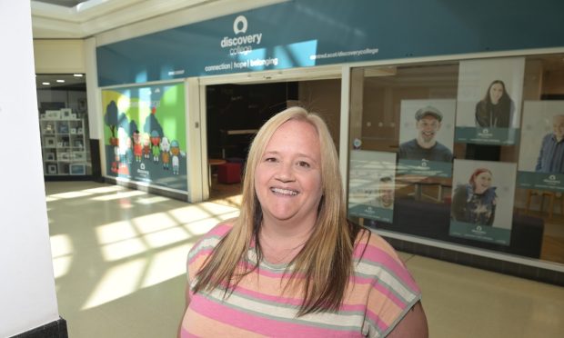 Peer support worker Debbi Fraser at the Discovery College. Image Sandy McCook/DC Thomson