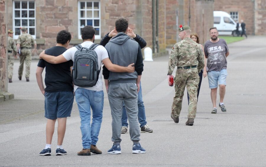 Military and tourists meet in a unique setting at Fort George