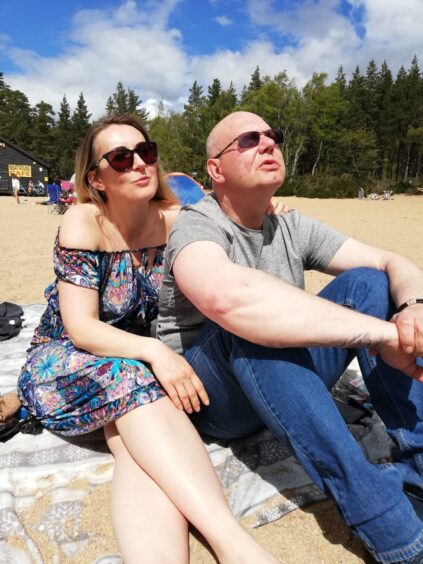 Maria and Andrzej Kosidlo at the beach