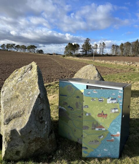 One of the designer units at South Ythsie stone circle in Aberdeenshire