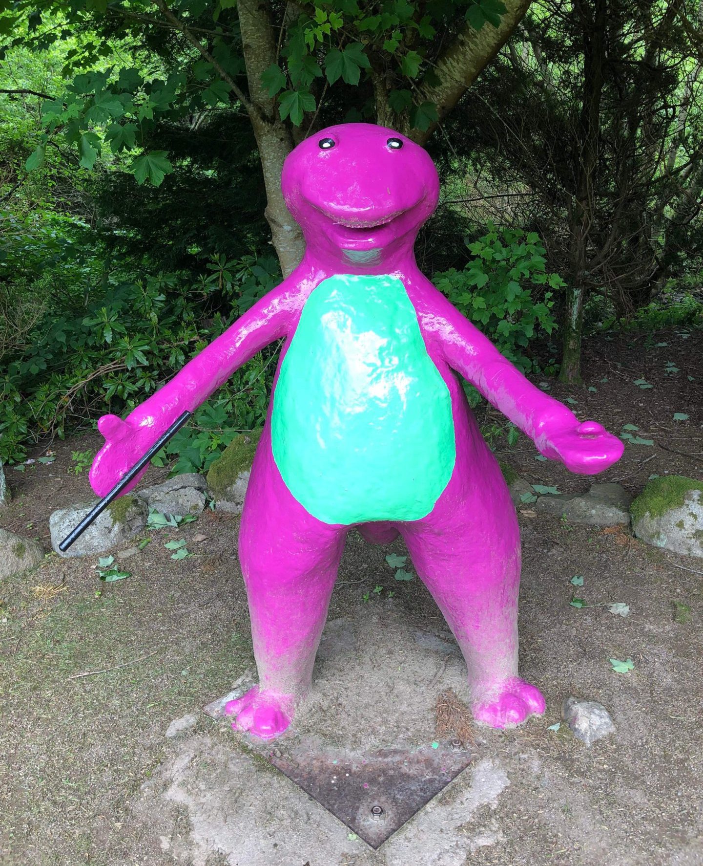 Barney the dinosaur at Storybook Glen.