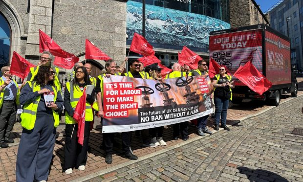 The protest took place outside Aberdeen's Maritime Museum on Thursday. Image: Supplied.