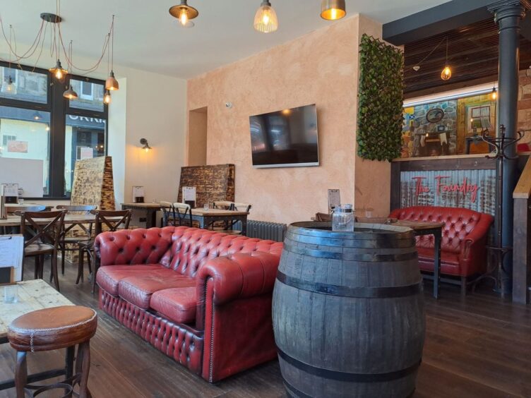 Seating area inside The Rose Street Foundry.