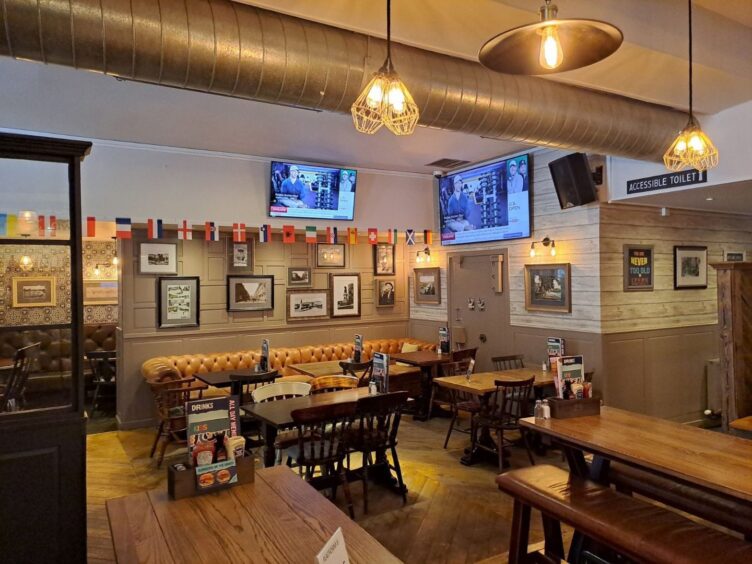 Interior of the Inverness pub.