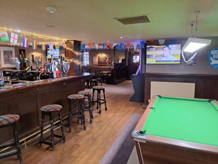 Interior of the Inverness pub.