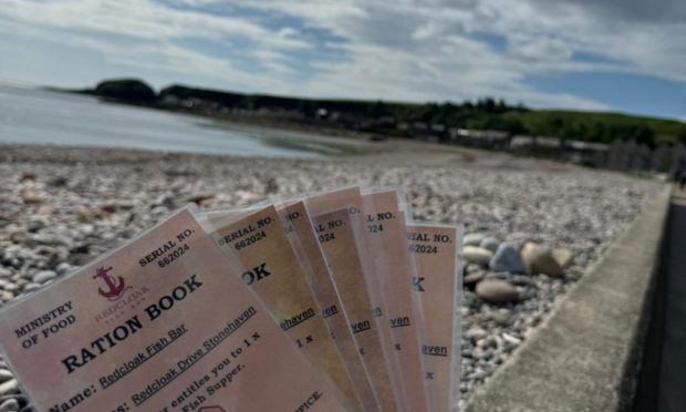 The Redcloak Fish Bar has hidden 20 ration books for a free fish supper across Stonehaven. Image: The Redcloak Fish Bar