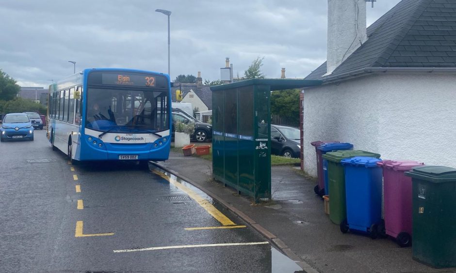 Stagecoach bus in Findhorn