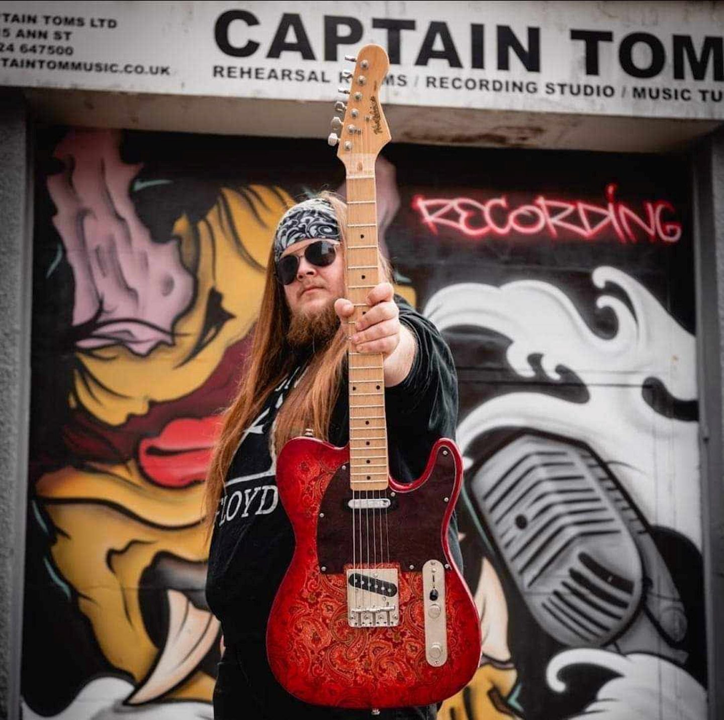 The Hitchins red paisley ttelecaster that is up for grabs in Atomic Mother's prize draw for Music 4 U. Image supplied by Atomic Mother