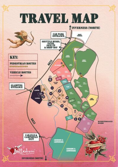 a map of Belladrum festival