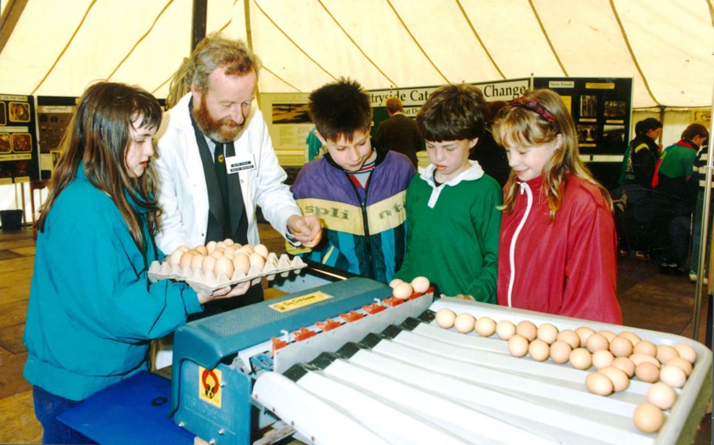 Inverurie Academy pupils learning about egg grading 