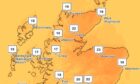 Aberdeenshire, Moray and the Highlands will experience one of the hottest days of the year on Monday. Image: Met Office