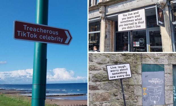 Have you seen the mysterious signs scattered around Aberdeen? Image: Kirstie Topp/DC Thomson.
