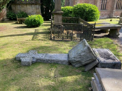The Tain memorials have split as they toppled over