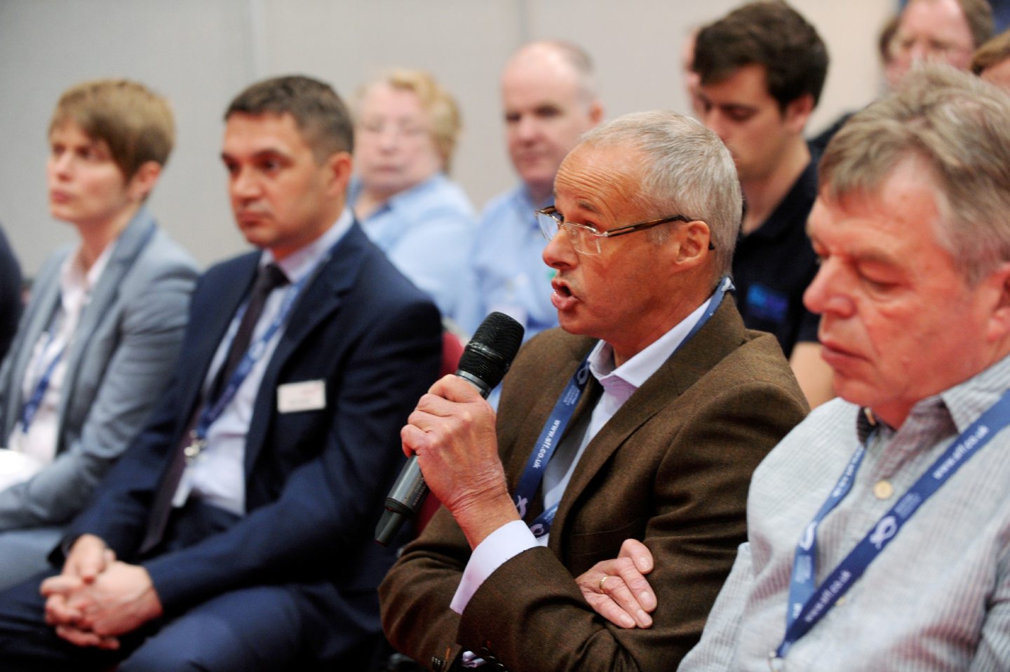 Ian Gatt speaking at the Skipper Expo International fishing industry showcase at AECC in 2015. 