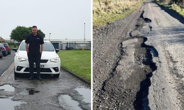 Driving instructors, including Gary Sinclair from Wick, have spoken out about the state of the roads in and around their local area. Image: Gary Sinclair/ Caithness Roads Recovery