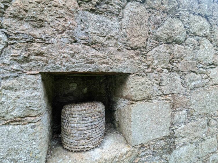 One of the 12 bee "boles" outside Tolquhon Castle. Image: Gayle Ritchie.