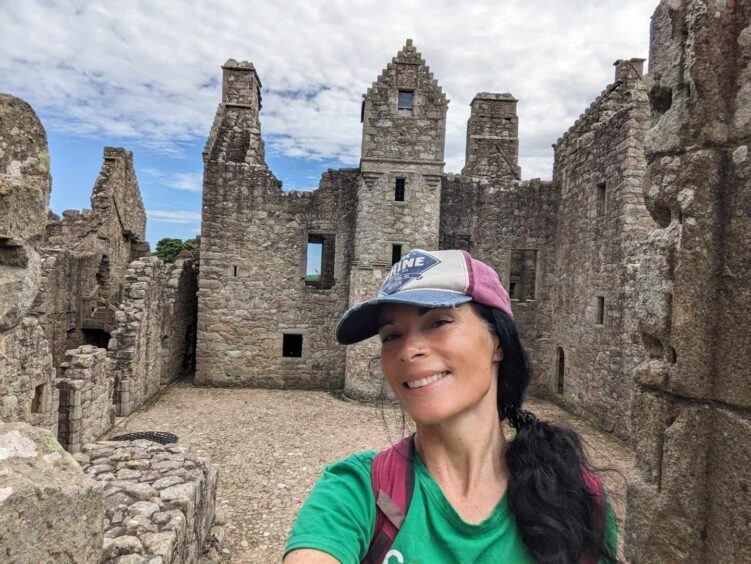 Gayle explores Tolquhon Castle. Image: Gayle Ritchie.