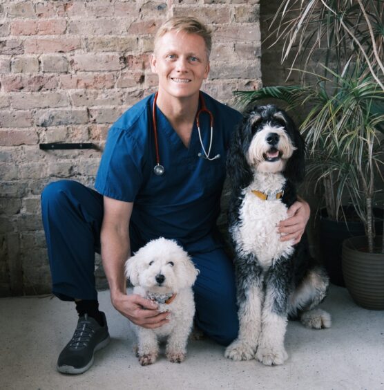 Dr Scot Miller with dogs