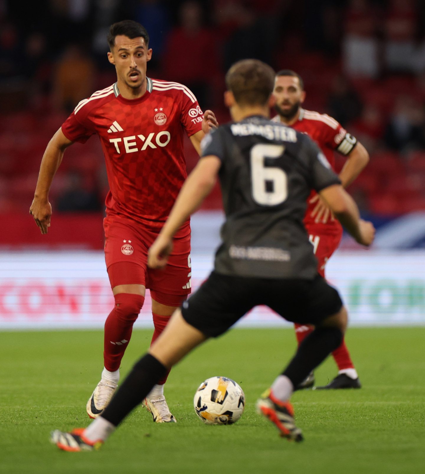 Aberdeen striker Bojan Miovski in action against Airdrie. Image: Shutterstock