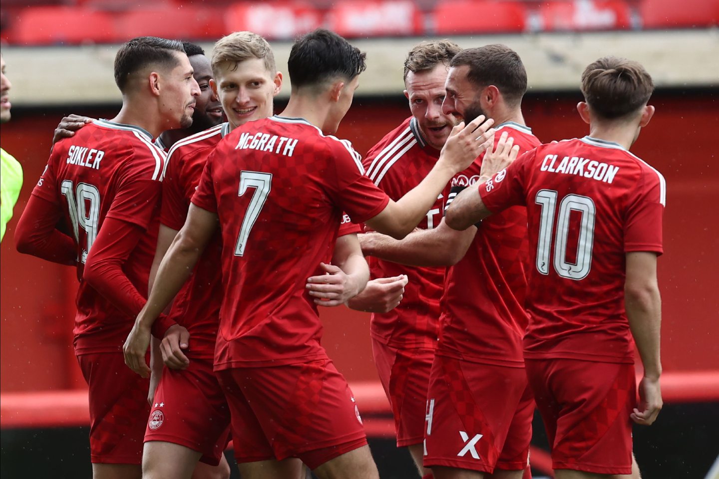 Aberdeen striker Ester Sokler celebrates after scoring to make it 2-0. Image: Shutterstock 