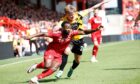 Shayden Morris in action for Aberdeen in their 6-0 win over Dumbarton. Image: Shutterstock.