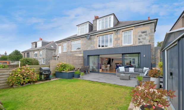 Number 15 Craigie Park in Aberdeen's west end has exciting features such as an open plan space that leads to a decked area outside.