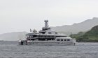 £196 million superyacht, complete with private helicopter, anchored in the Sound of Kerrera.