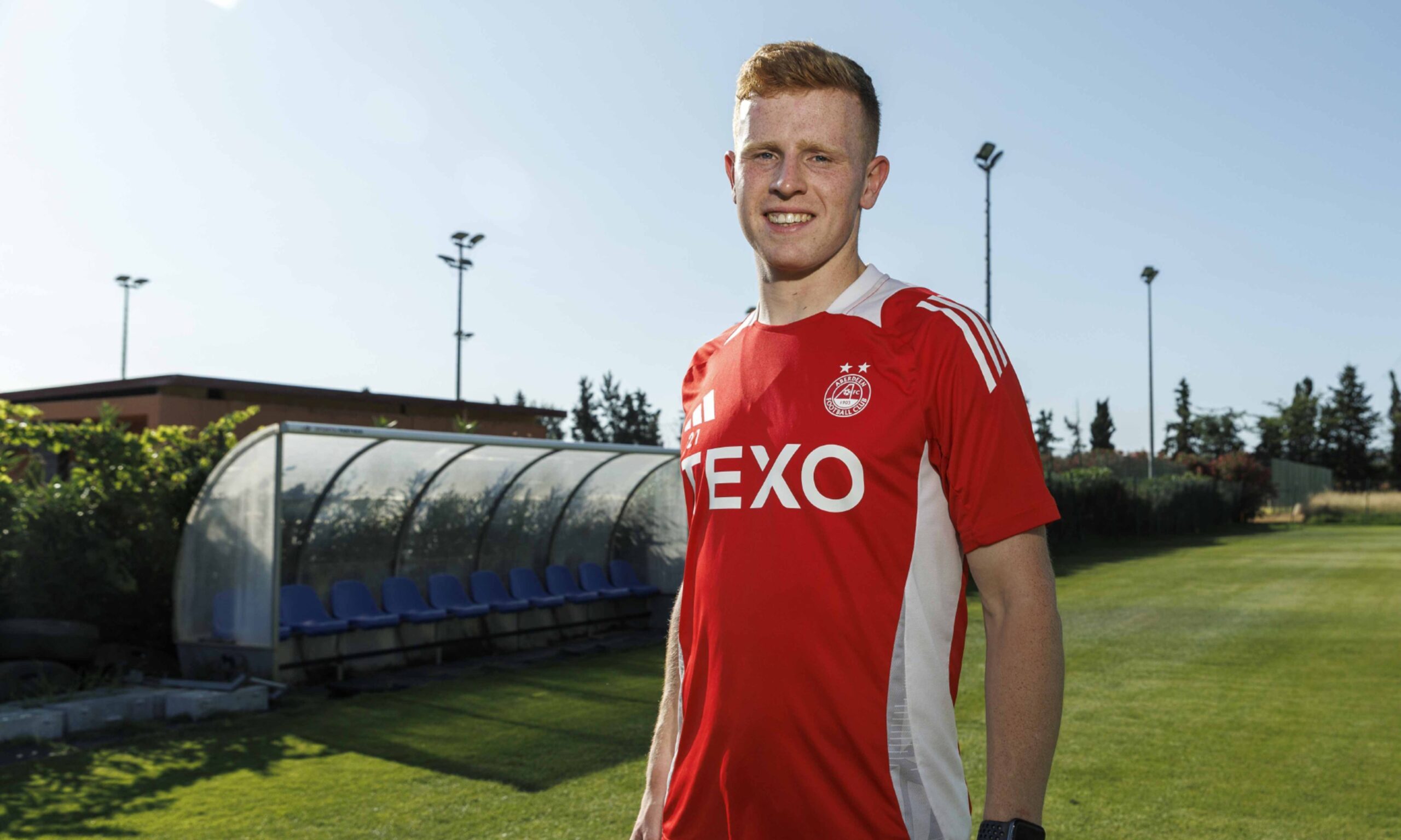 Defender Gavin Molloy at Aberdeen's training camp in Portugal. Image: Ross Johnston/Newsline Media