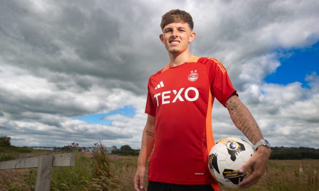 Aberdeen's Leighton Clarkson at Cormack Park. Image: SNS