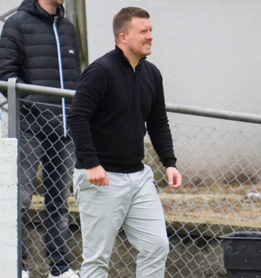 Elgin City manager Allan Hale during a Premier Sports Cup group stage match between Elgin City and Hibernian at Borough Briggs, Elgin, on July 13, 2024.