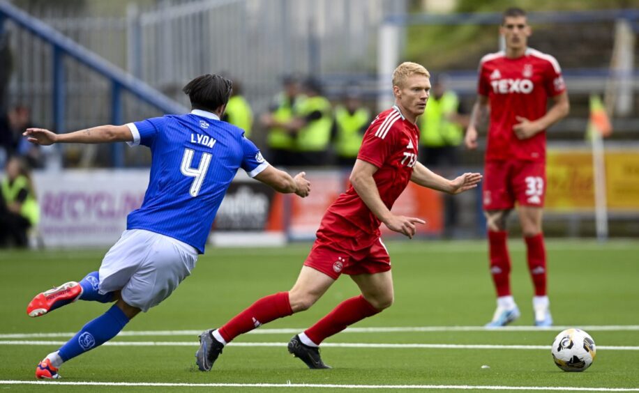 Aberdeen's Sivert Heltne Nilsen in action during a Premier Sports Cup group stage match against Queen of the South.