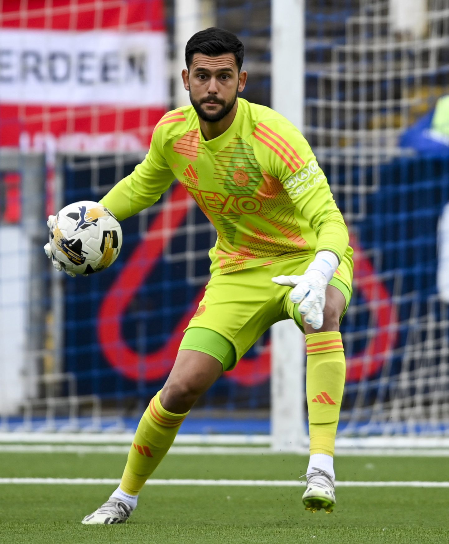 Aberdeen's Dimitar Mitov during a Premier Sports Cup group stage match against Queen of the South. Image: SNS