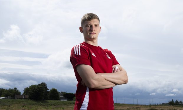 Jack MacKenzie at Aberdeen's Cormack Park ahead of the clash with East Kilbride..Image: SNS