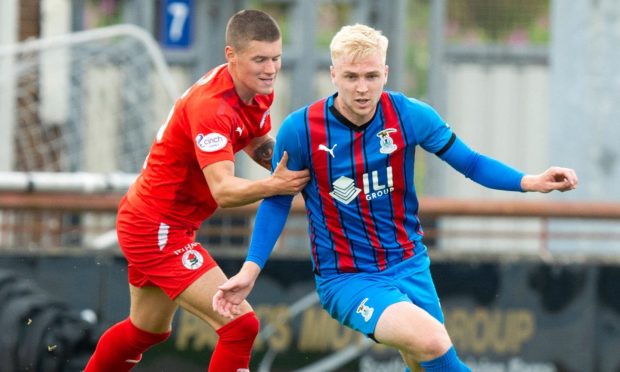 Luis Longstaff, right, in action during Caley Thistle's recent 3-0 Premier Sports Cup win over Bonnyrigg Rose. Image: SNS