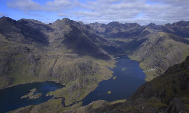 Mountains around Loch Coruisk on the Isle of Skye