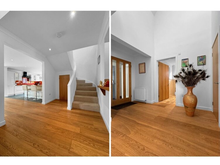 Spacious entrance hallway at the Oban house for sale.