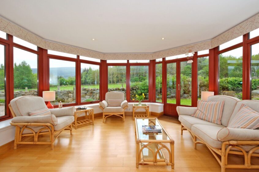 Sunroom inside Craigshannoch, Oyne