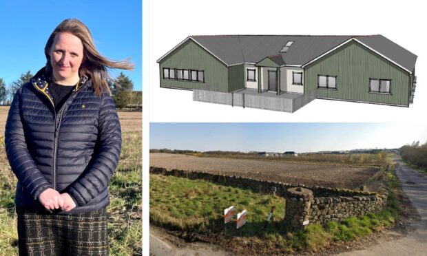Amanda Greig and proposed design for Oakley ASN centre near Stonehaven.