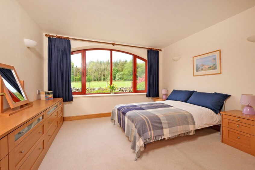 One of the bedrooms of the Aberdeenshire property