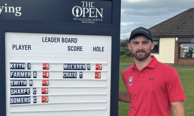 Murcar Links Golf Club's Chris Somers after his three-under 68 at Kilmarnock Barassie in Open qualifying. Image: Alan Brown.