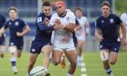 Aberdeen's Andrew McLean chasing down the ball for Scotland under-20s against the United States. Image: Scottish Rugby.