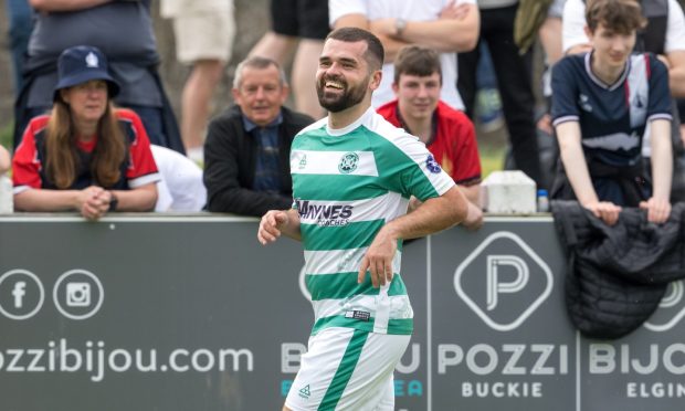 Huntly's Brodie Allen, left, and Sam Pugh of Buckie Thistle have their sights set on the Evening Express Aberdeenshire Cup final.