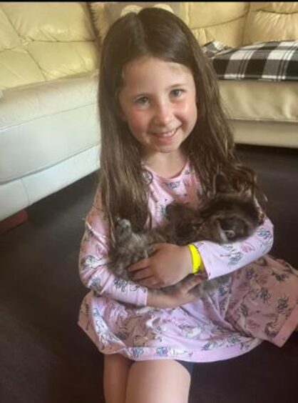 Aria Mitchell with the two cats.