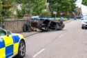 Car in Archiestown flipped on its roof.