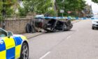 Car in Archiestown flipped on its roof.