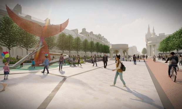 Concept images of how the Castlegate could look, released previously by Aberdeen City Council.