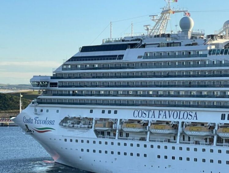 Front of the cruise ship.