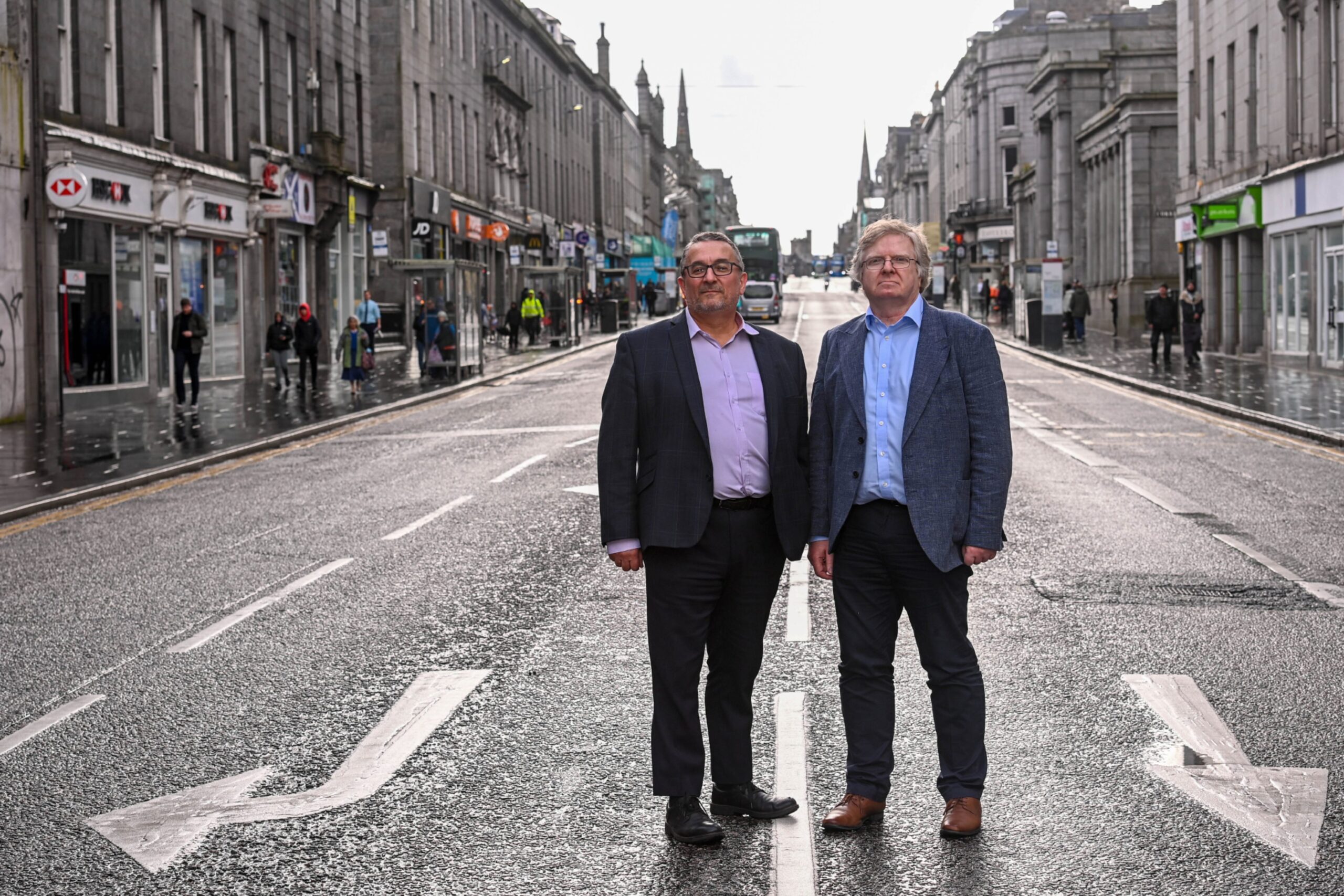 Council co-leaders Christian Allard, left, and Ian Yuill, right. Image: Darrell Benns/DC Thomson