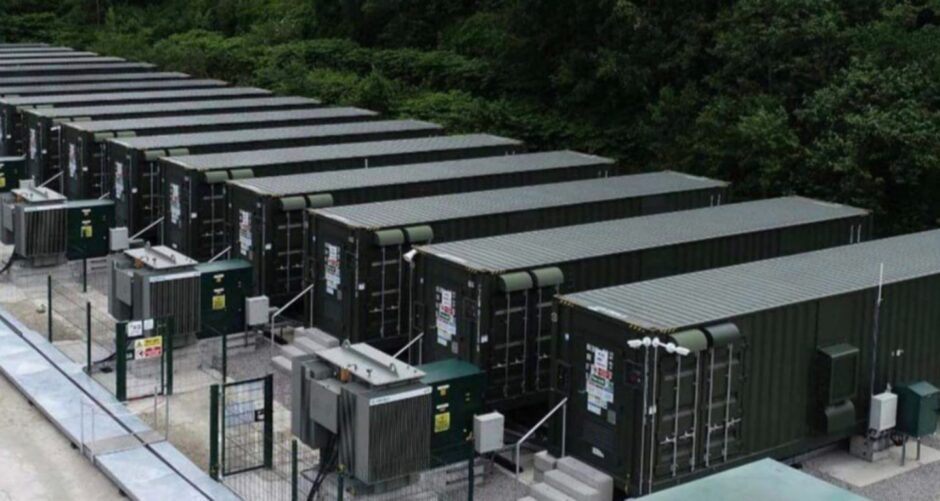 A battery storage facility.